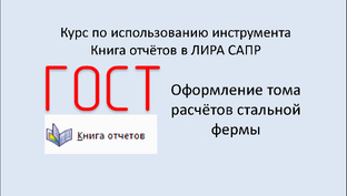 Книга отчётов LIRA SAPR