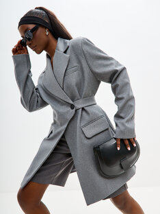 Платье -пиджак серый 