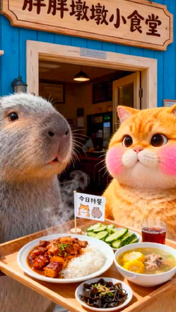 Имбирный кот  и Капибара Панчо 