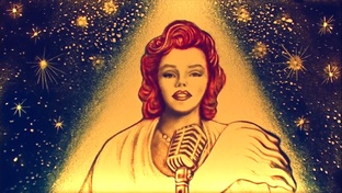 Портрет нарисованный песком 