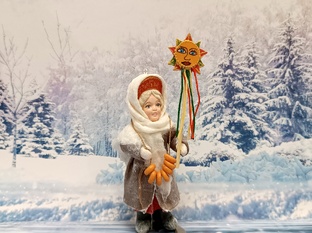 "Масленица" - ватная девочка с солнышком