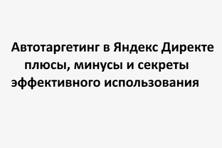 Автотаргетинг в Директе: плюсы и минусы, секреты пользования