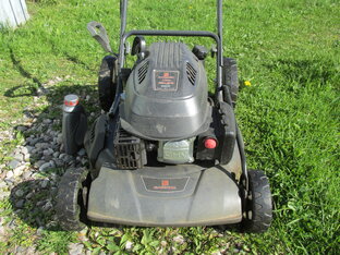 Бензотриммер и газонокосилка на даче