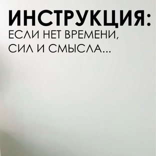 Инструкция: если нет времени, сил и смысла...