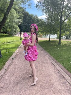  платье цветы  в стиле Fameily Look для мамы и доченьки