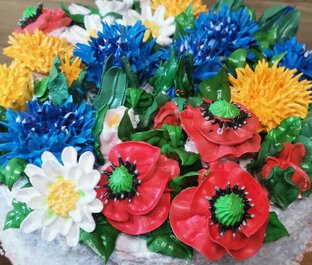 Цветы из крема БЗК