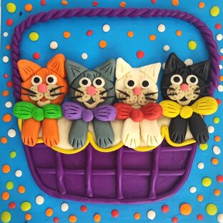 Котики из пластилина.