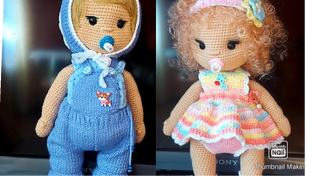 Мастер класс по вязанию крючком  пупсов Ванечки и Анечки и одежды на них