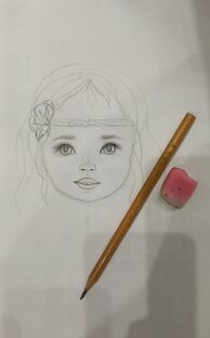 Рисуем лицо куклы на бумаге 