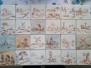 Росписные плитки   Надглазурка