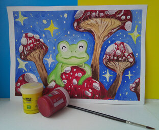 Рисую гуашью