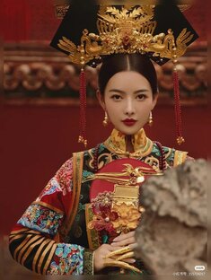 Китайские красавицы в нарядах династии Цинь