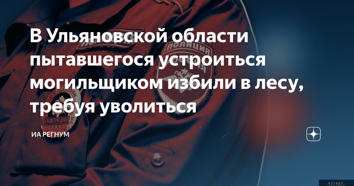В Ульяновской области пытавшегося устроиться могильщиком избили в лесу ...
