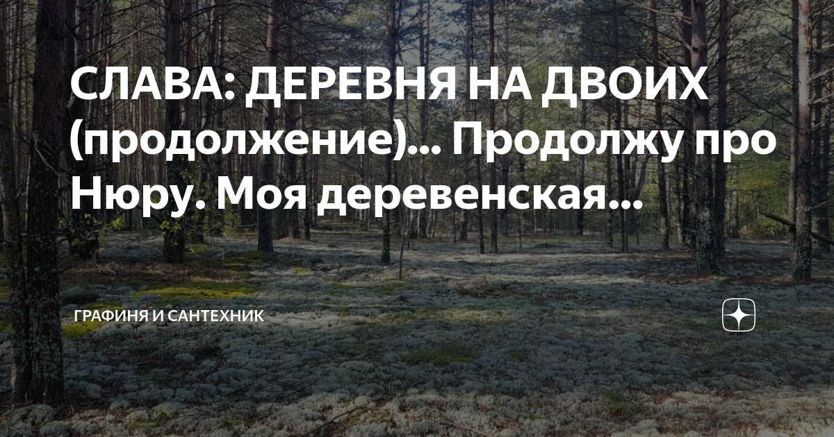 СЛАВА: ДЕРЕВНЯ НА ДВОИХ (продолжение)... Продолжу про Нюру. Моя ...