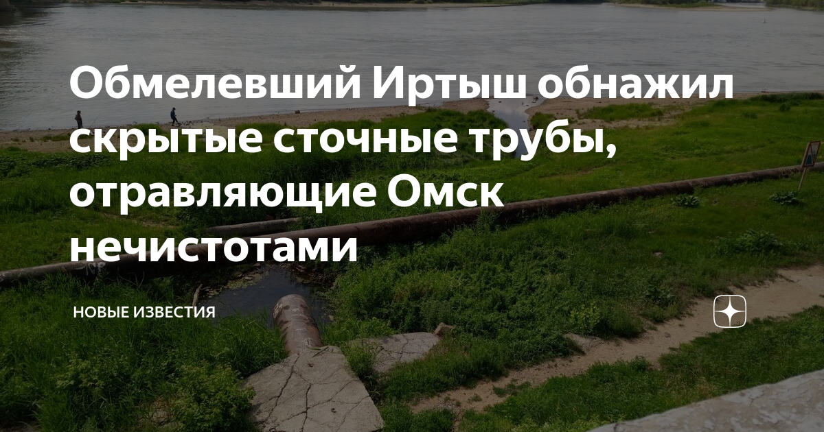 Обмелевший Иртыш обнажил скрытые сточные трубы, отравляющие Омск ...