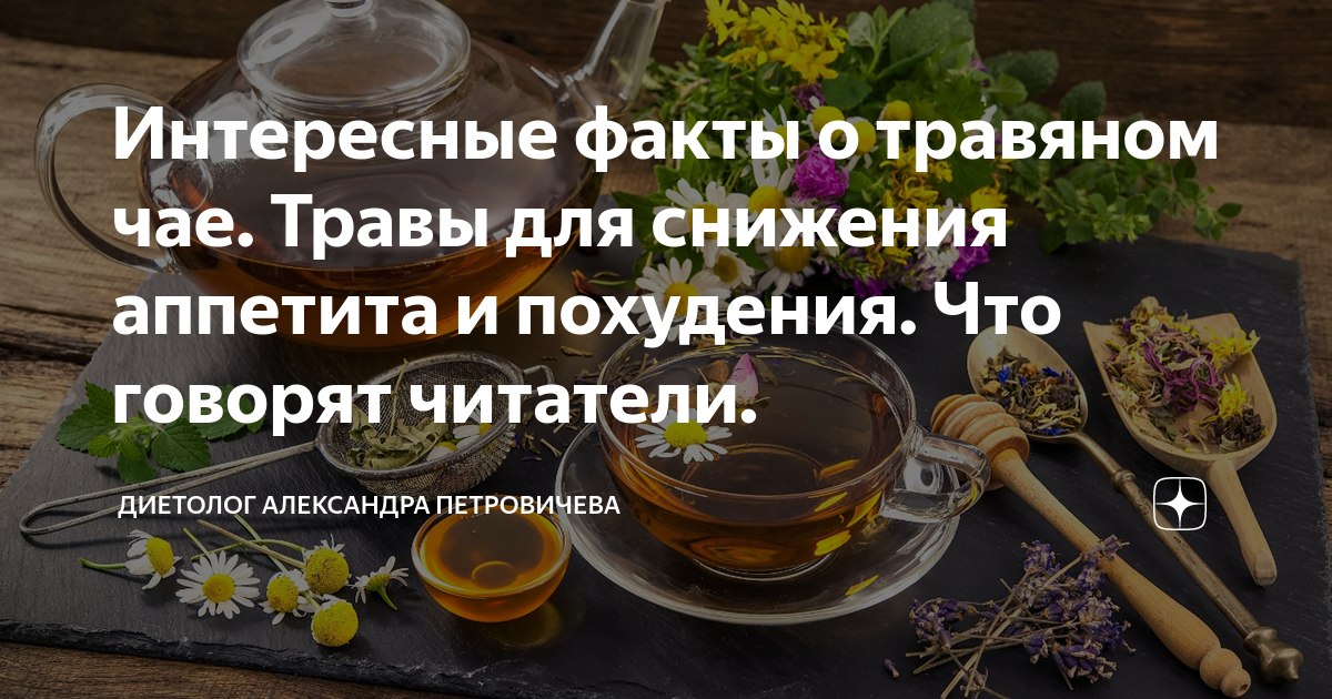 Интересные факты о травяном чае. Травы для снижения аппетита и ...