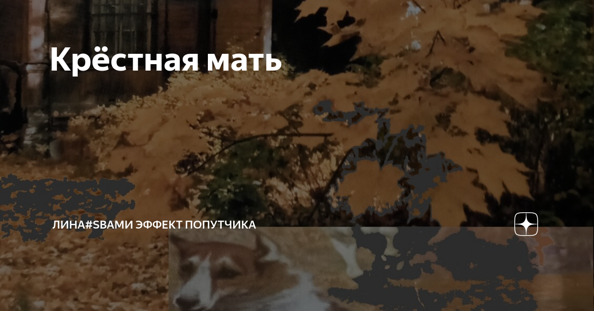 Крёстная мать | Лина с Вами Эффект попутчика | Дзен
