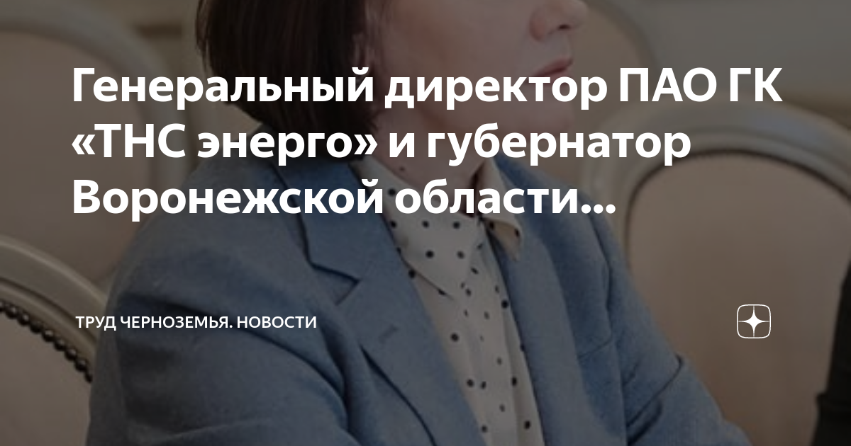 Генеральный директор ПАО ГК «ТНС энерго» и губернатор Воронежской ...