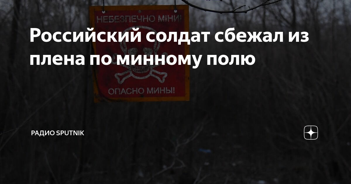Российский солдат сбежал из плена по минному полю | Радио Sputnik | Дзен