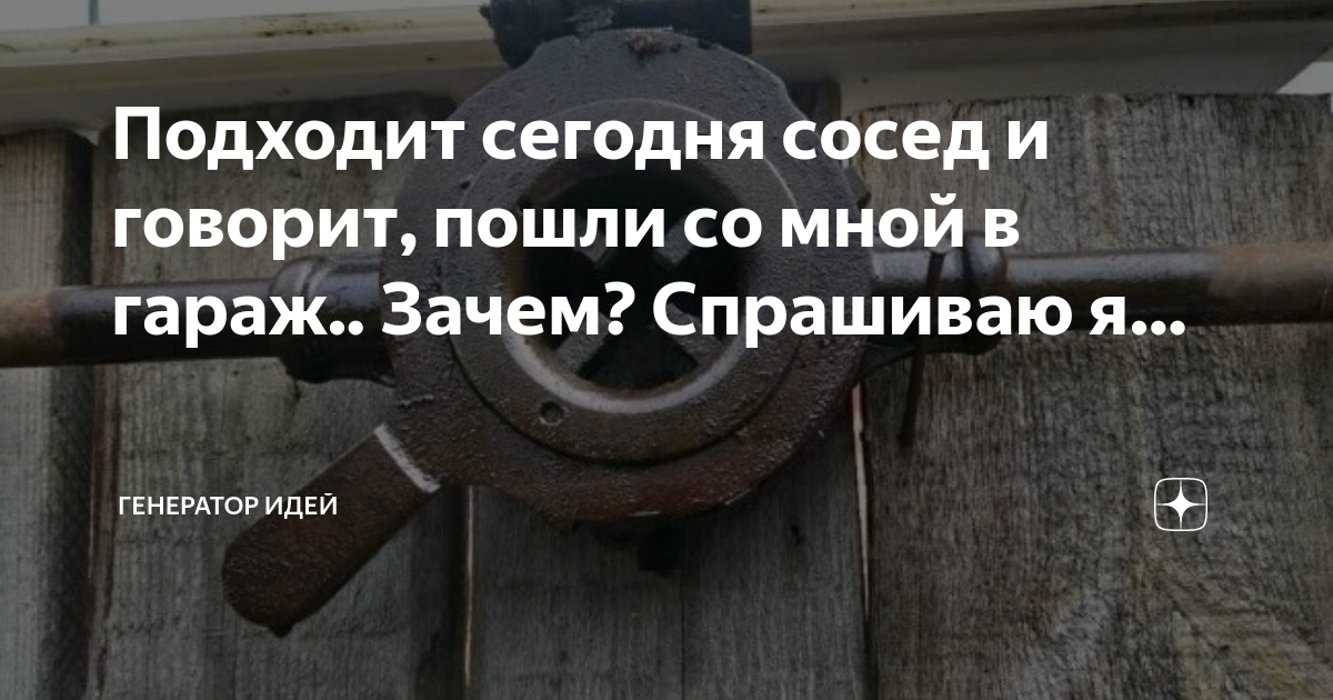 Подходит сегодня сосед и говорит, пошли со мной в гараж.. Зачем ...