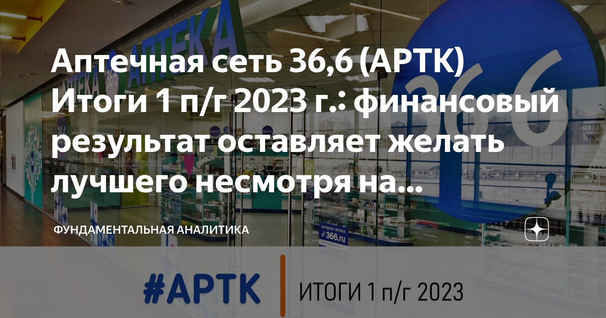Аптечная сеть 36,6 (APTK) Итоги 1 п/г 2023 г.: финансовый результат ...