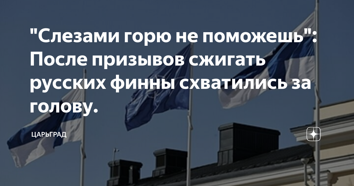 "Слезами горю не поможешь": После призывов сжигать русских финны ...
