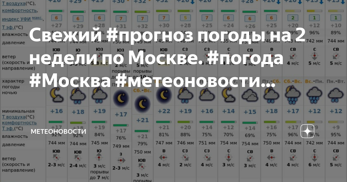 Прогноз погоды в подмосковье на 10 дней