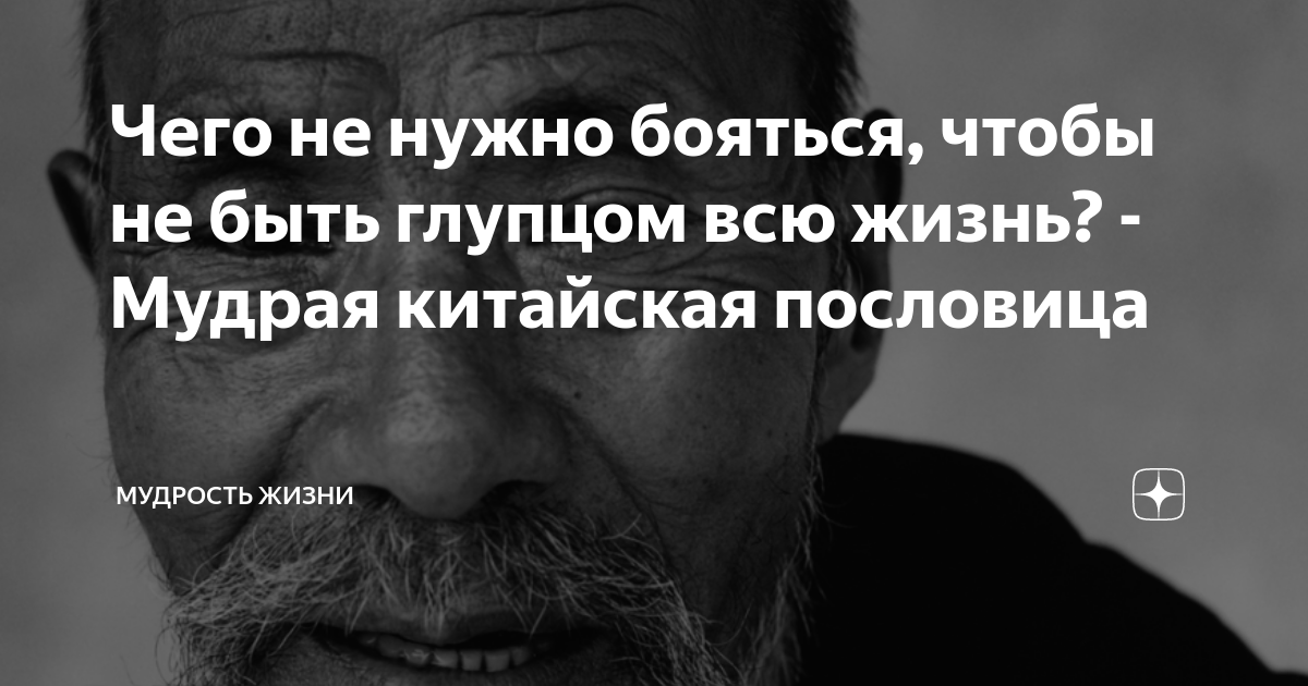 Чего не нужно бояться, чтобы не быть глупцом всю жизнь? - Мудрая ...