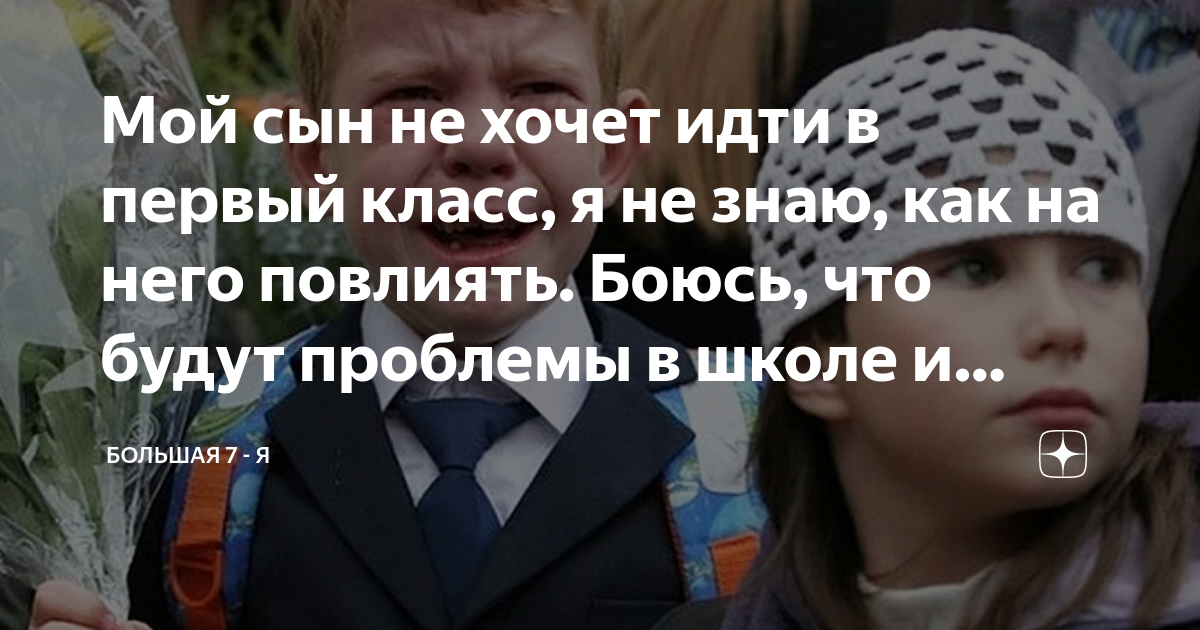 Мой сын не хочет идти в первый класс, я не знаю, как на него повлиять ...