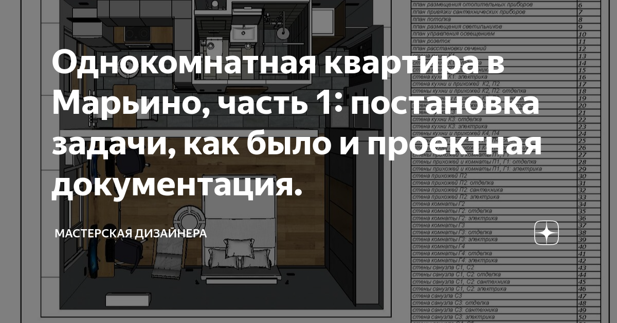 Однокомнатная квартира в Марьино, часть 1: постановка задачи, как было ...