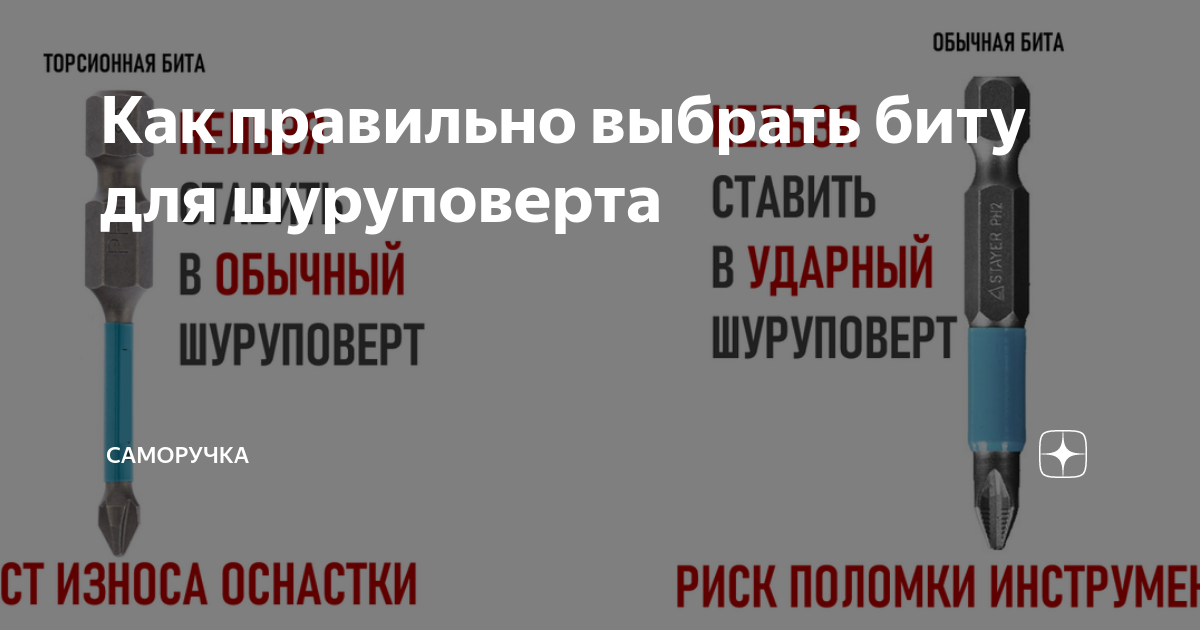 Как правильно выбрать биту для шуруповерта | Саморучка | Дзен