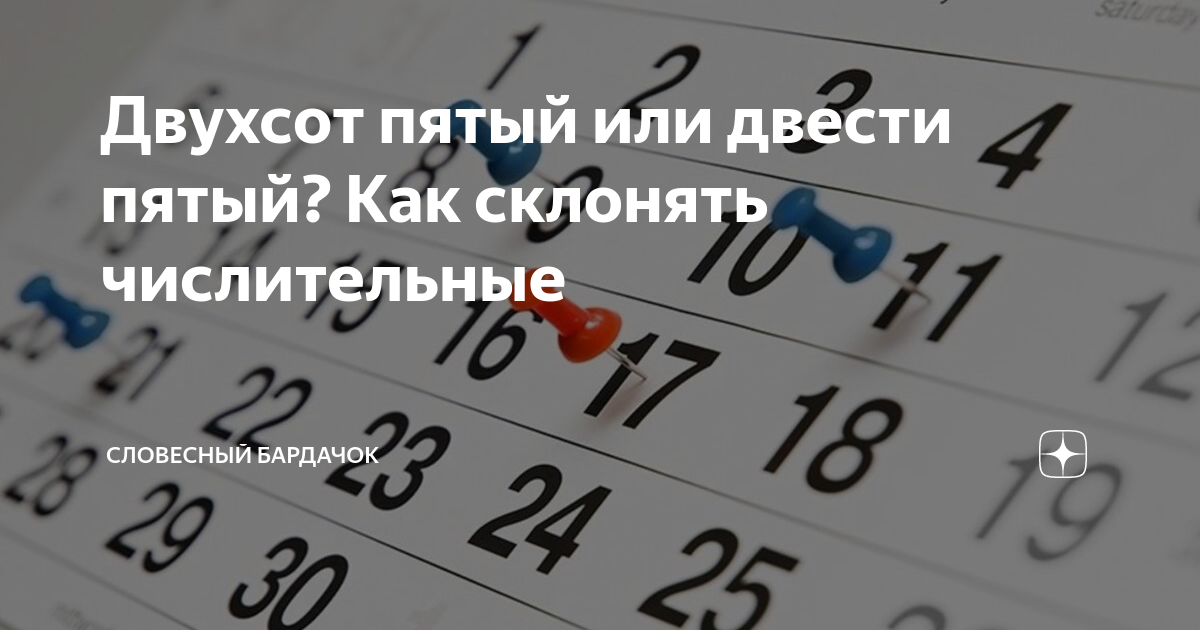 Двухсот пятый или двести пятый? Как склонять числительные | Словесный ...
