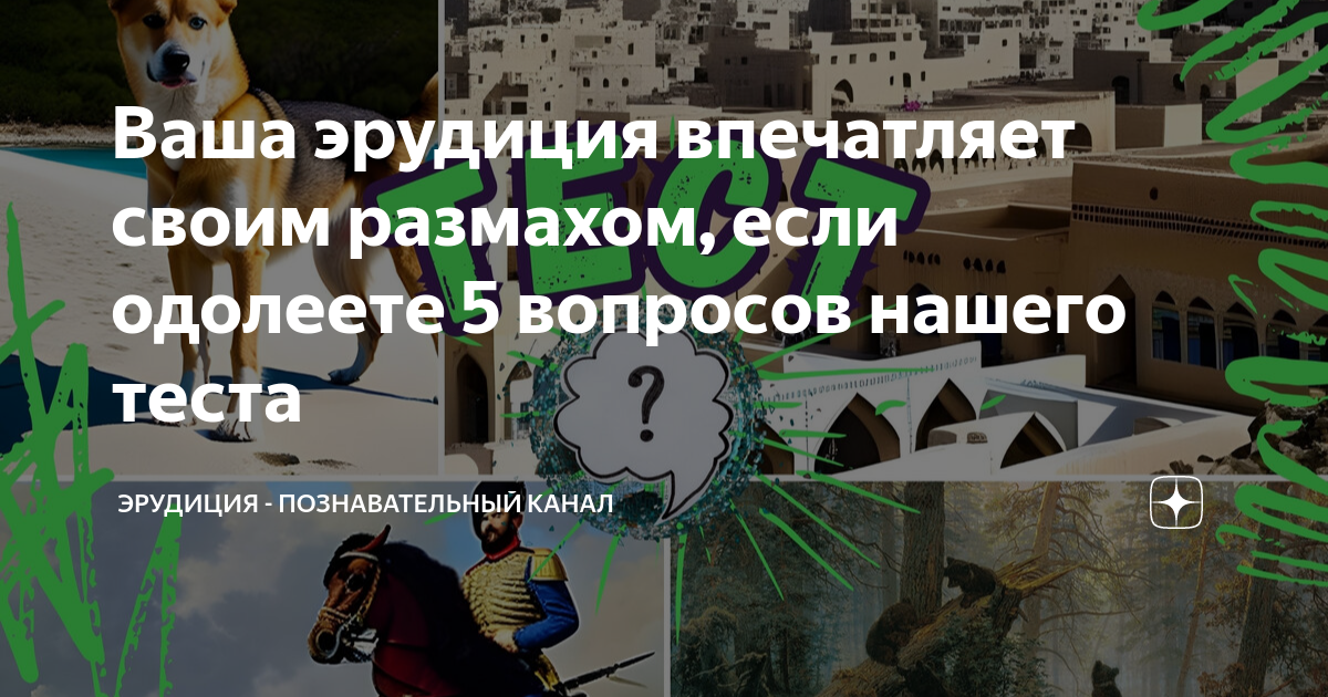 Ваша эрудиция впечатляет своим размахом, если одолеете 5 вопросов ...