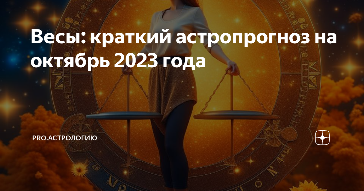 Весы: краткий астропрогноз на октябрь 2023 года | PRO.Астрологию | Дзен