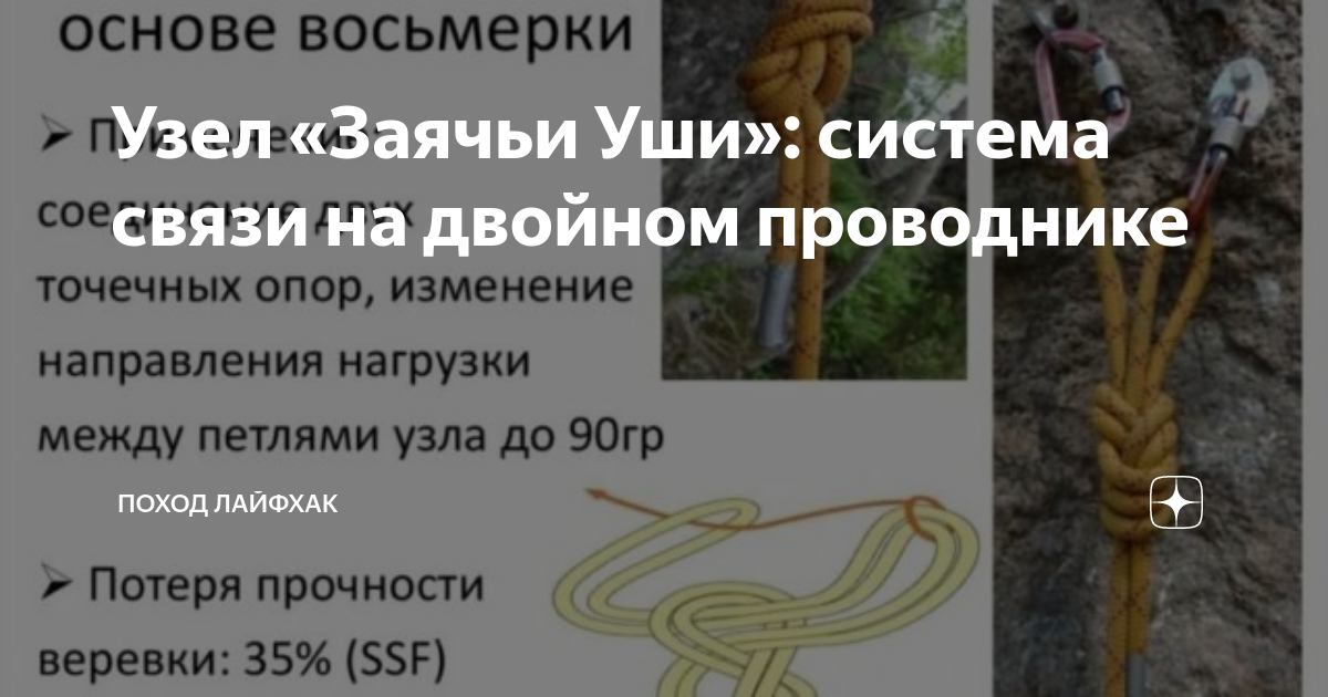 Узел заячьи уши как вязать Узлы для связывания двух веревок одинакового диаметра
