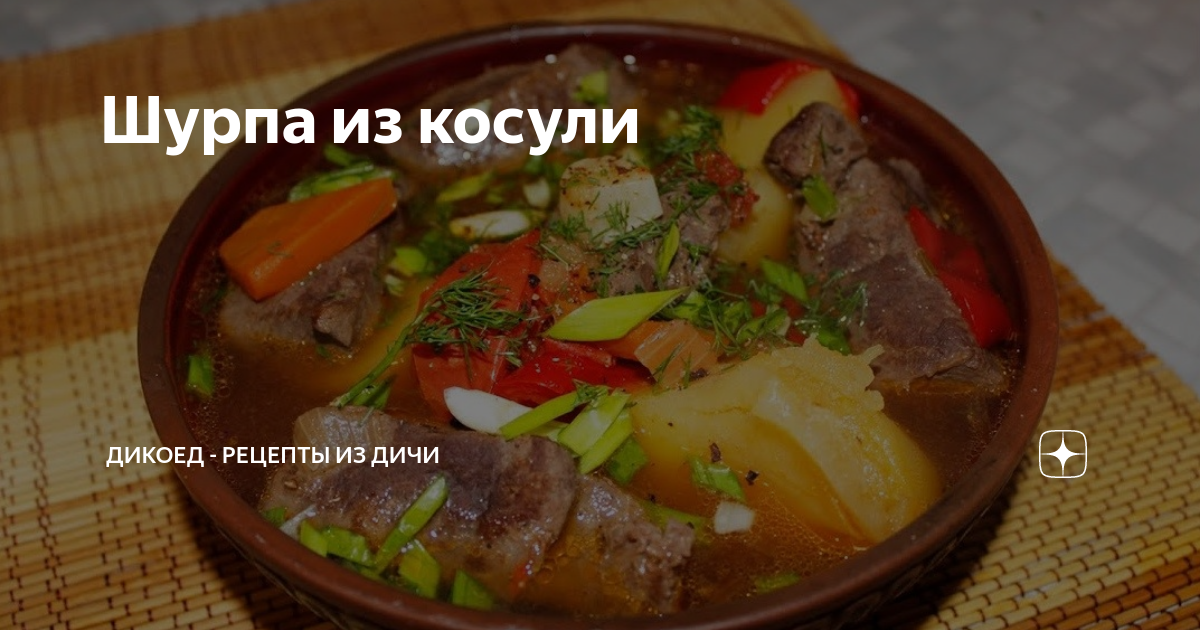 Наваристая шурпа из мяса косули в казане. Рецепт с фото