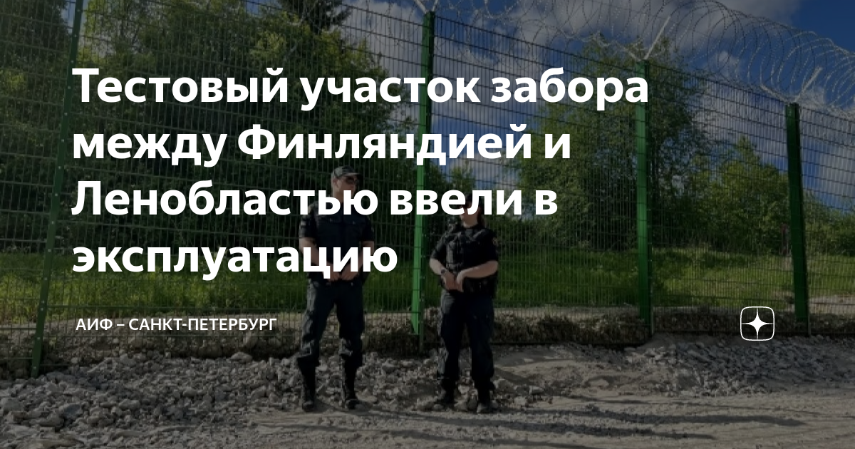 Тестовый участок забора между Финляндией и Ленобластью ввели в ...