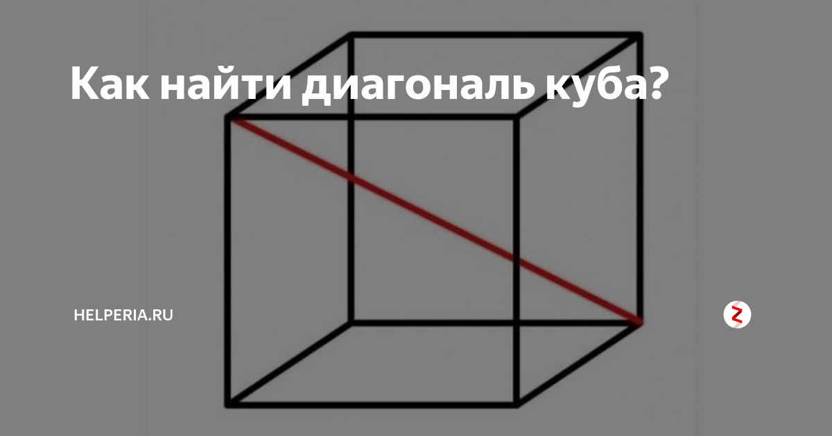 Как найти диагональ куба? | Helperia.ru | Дзен