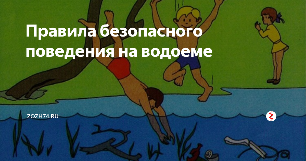 Правила поведения в водоемах рисунки