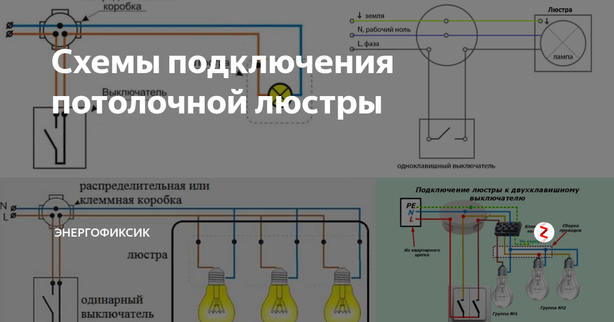 Схема подключения 4 светодиодных светильников на потолке в комнате