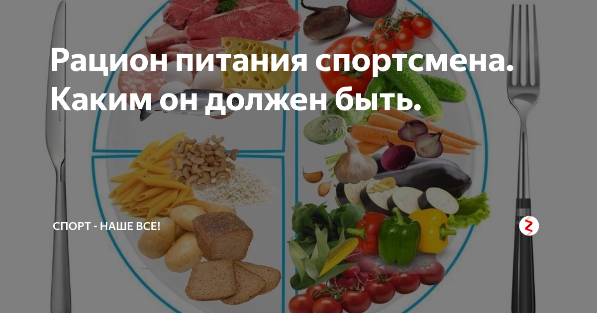 Меню спортсмена