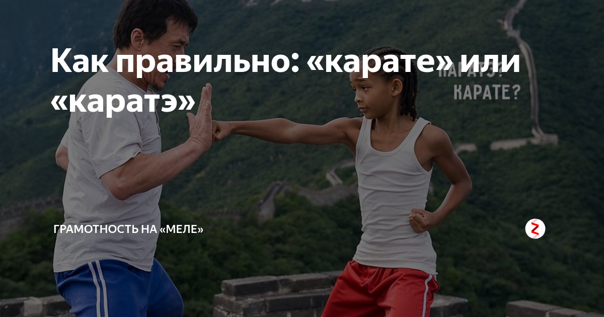 Как правильно: «карате» или «каратэ» | Грамотность на «Меле» | Дзен