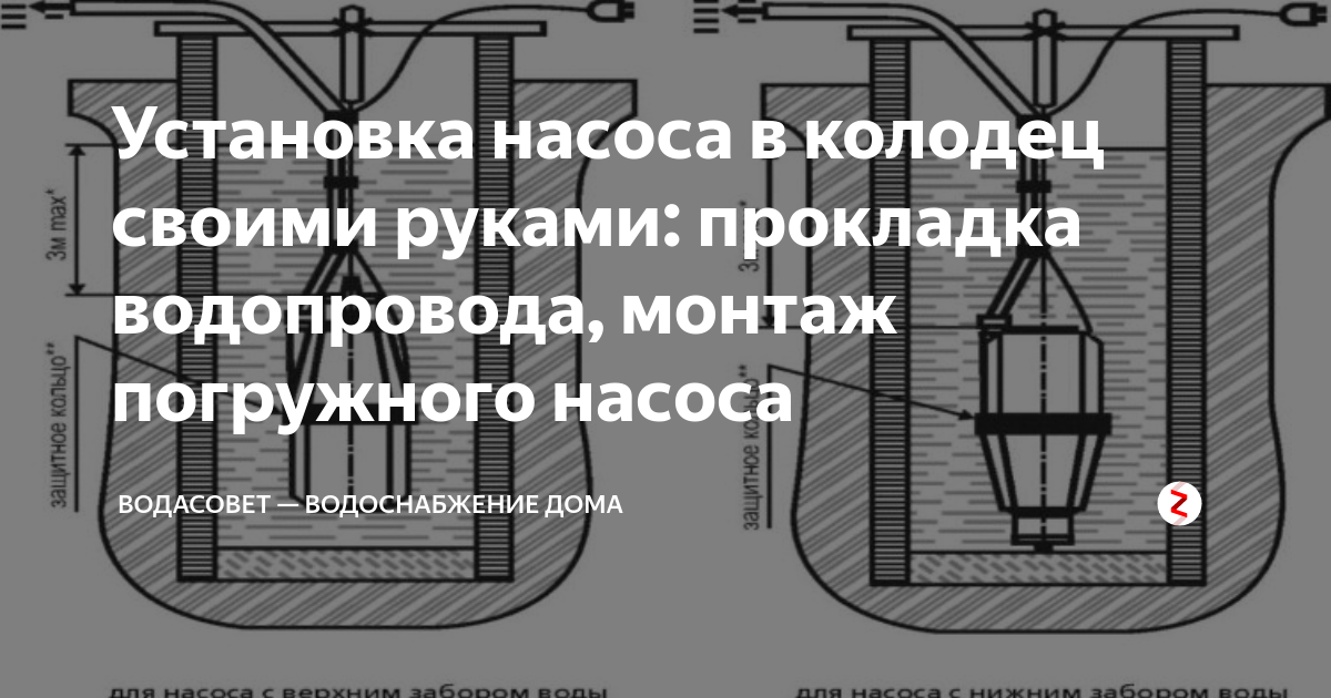 Схема подключения и установка насоса в скважину своими руками