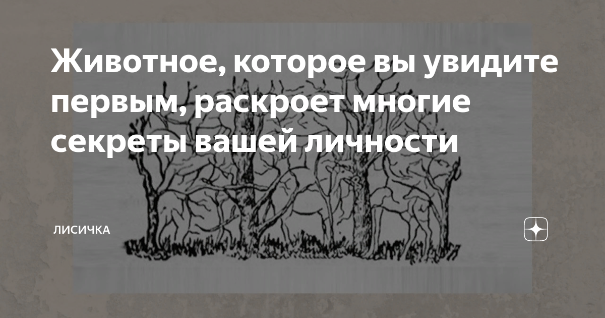 Животное которое вы первым увидите на картинке раскроет суть вашей личности