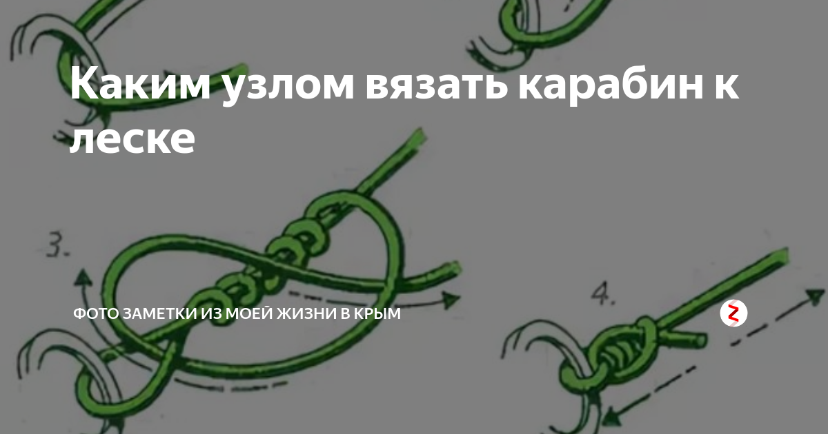 ВидеоУрок. Как правильно привязывать карабин к леске за 10 секунд