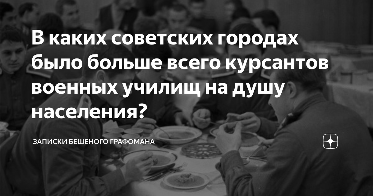 В каких советских городах было больше всего курсантов военных училищ на ...