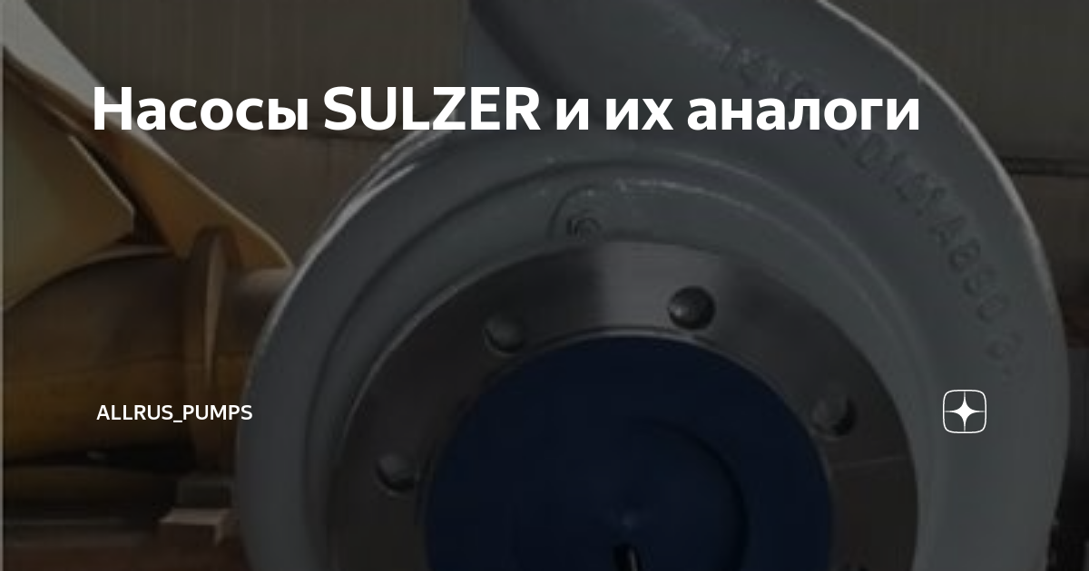 Насосы SULZER и их аналоги | Allrus_pumps | Дзен