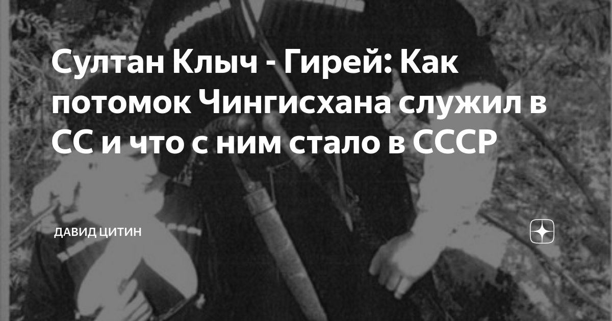 Султан Клыч - Гирей: Как потомок Чингисхана служил в СС и что с ним ...