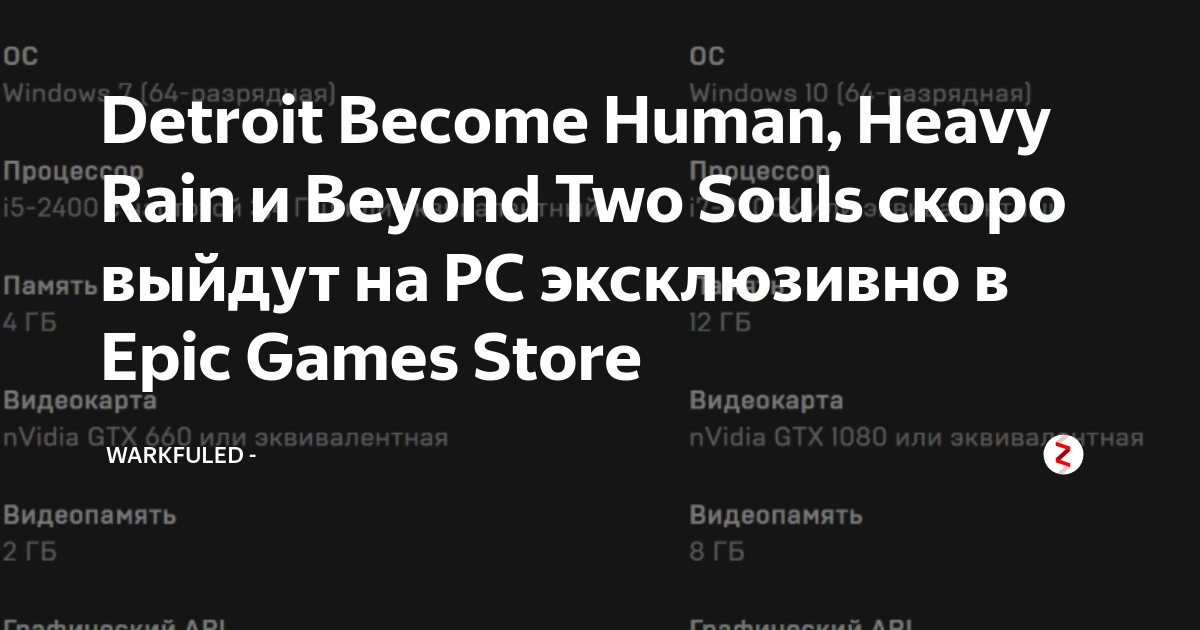 Detroit: Become Human, Heavy Rain e Beyond: Two Souls confirmados no PC.  Serão todos exclusivos Epic Games Store - Tribo Gamer