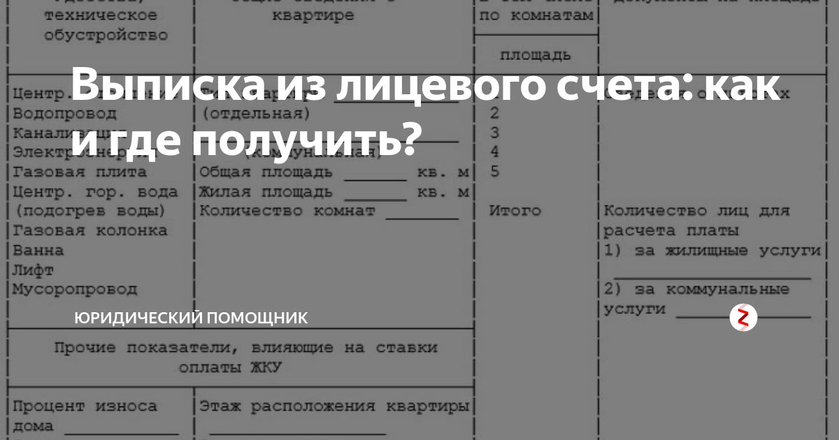 Выписка из лицевого счета квартиры для продажи образец